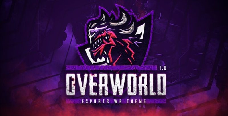 Overworld esports and gaming WordPress theme website preview