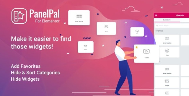 PanelPal for Elementor widget manager plugin interface showing organized widget categories