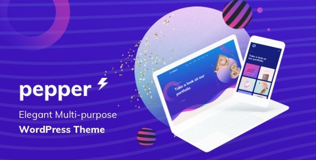 Pepper multi purpose WordPress theme homepage demo preview