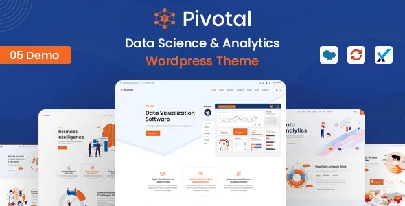Pivotal data science and analytics WordPress theme homepage layout preview