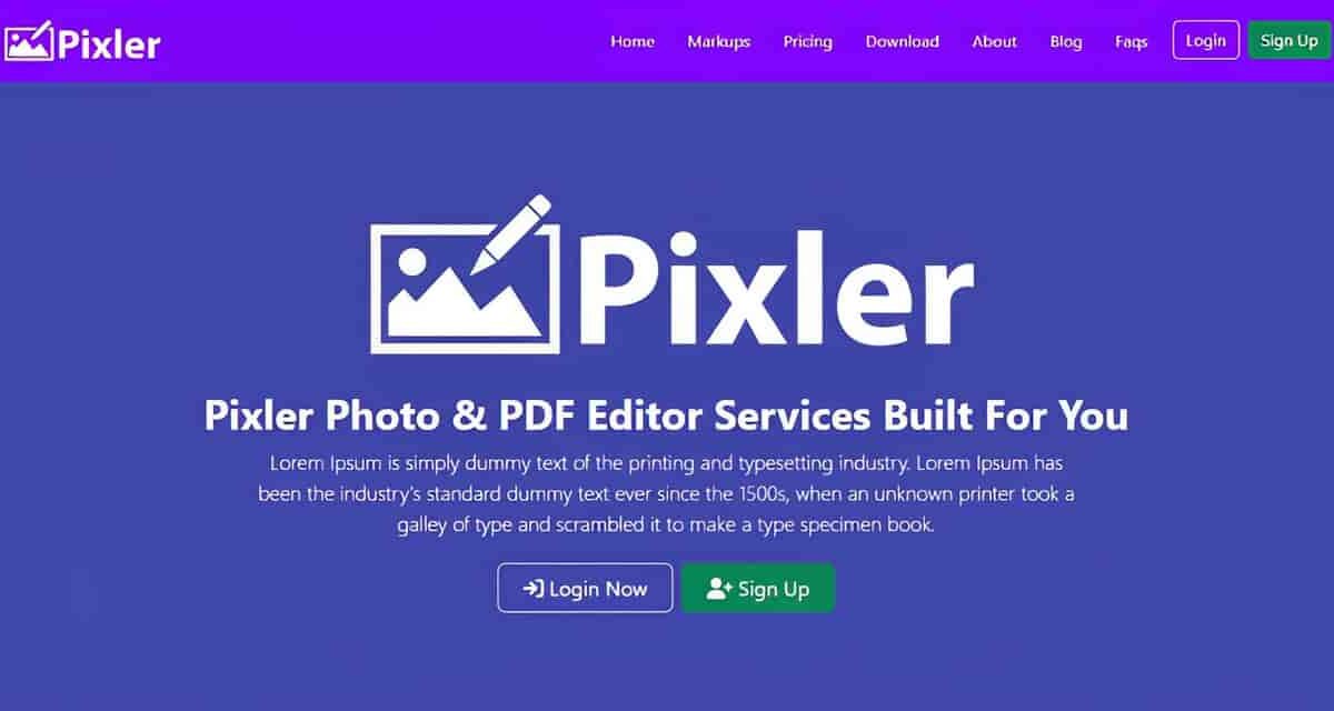 Pixler photo and PDF editor script PHP dashboard interface