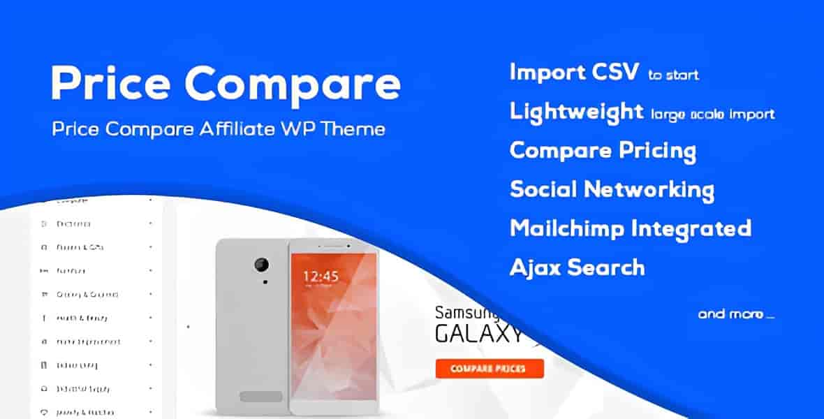 Price Compare WordPress theme for cost comparison websites with Elementor PRO support