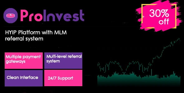 ProInvest crypto investment platform PHP script interface