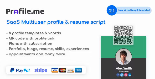Profile.Me multi-user profile and resume script dashboard interface