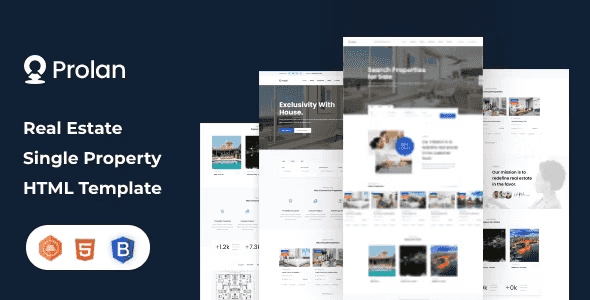 Prolan single property HTML template dashboard preview for real estate listings