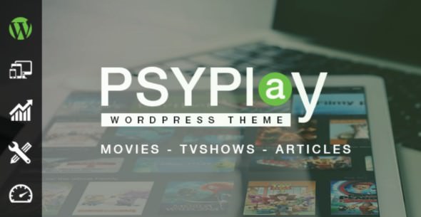PsyPlay movies and series WordPress theme homepage preview