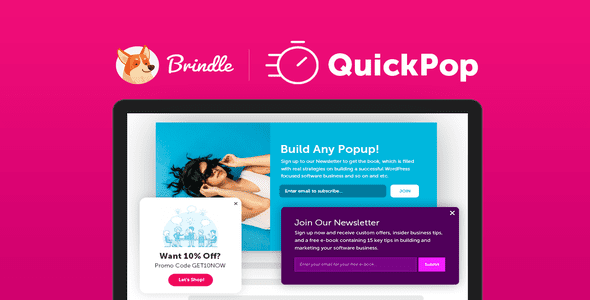 QuickPop WordPress popup builder plugin interface showing popup creation tools
