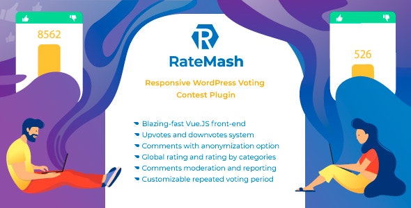 RateMash responsive WordPress voting contest plugin interface