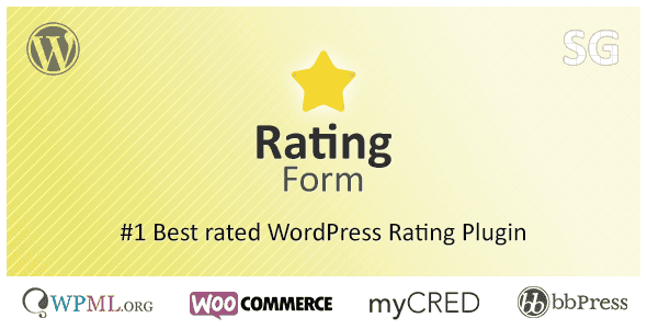 WordPress plugin interface showing custom rating form options
