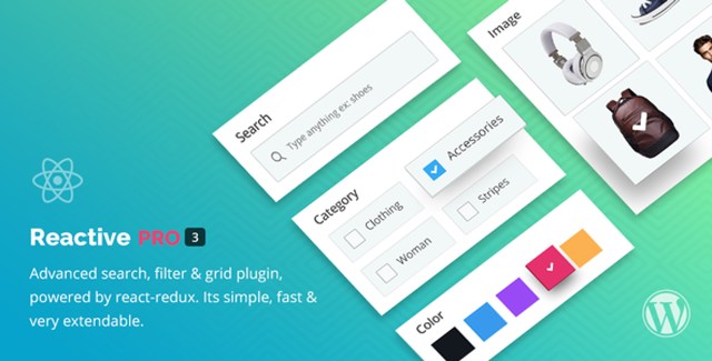 Reactive Pro WordPress search filter plugin interface with map and grid view