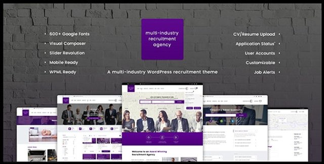 Recruitment Agency WordPress Theme - Job Listing and Job Board Dashboard with Elementor PRO