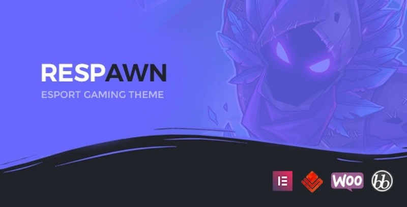 Respawn esports gaming WordPress theme demo showing team layouts and tournament sections