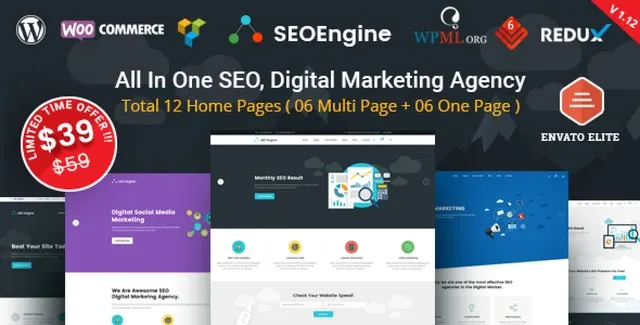 SEO Engine WordPress theme preview for digital marketing agencies