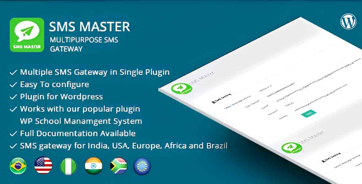 SMSmaster – Multipurpose SMS Gateway for WordPress