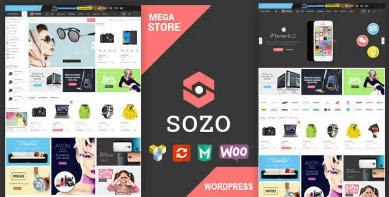SOZO full screen WooCommerce theme homepage preview