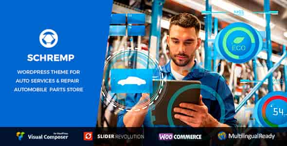 Schremp auto repair WordPress theme homepage layout preview