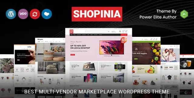 Shopinia multipurpose WooCommerce theme dashboard preview showing clean ecommerce layout
