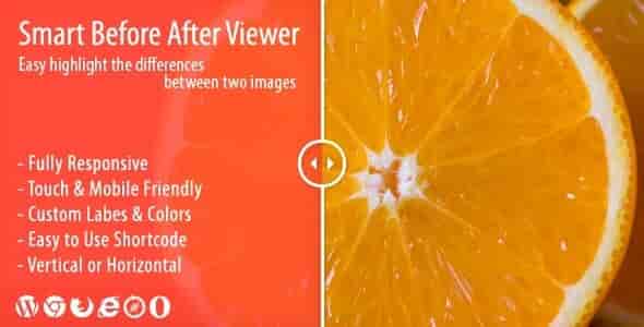 Smart Before After Viewer WordPress plugin showing an interactive before and after image comparison slider