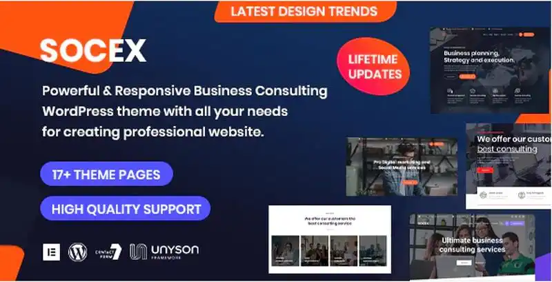 Socex corporate business and consulting WordPress theme preview