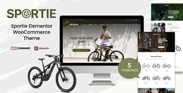 Sportie Elementor WooCommerce theme demo preview on desktop