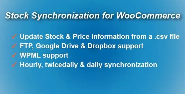 Stock synchronization plugin dashboard for WooCommerce inventory management