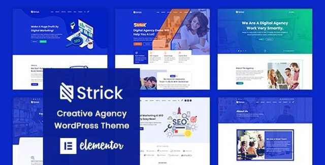Strick creative agency WordPress theme desktop and mobile preview