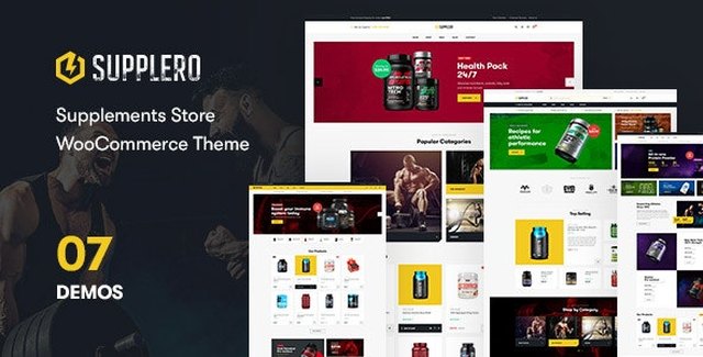 Supplero supplement store WordPress theme demo preview with Elementor