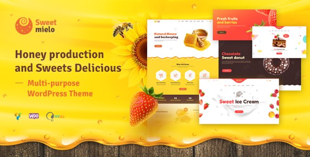 Sweet Mielo honey and beekeeping WordPress theme demo preview