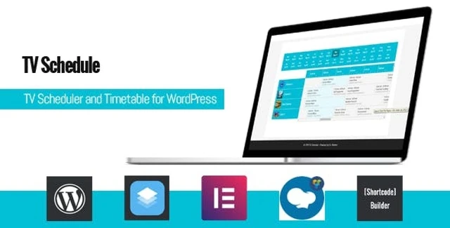 TV schedule plugin interface showing program timetable grid on WordPress