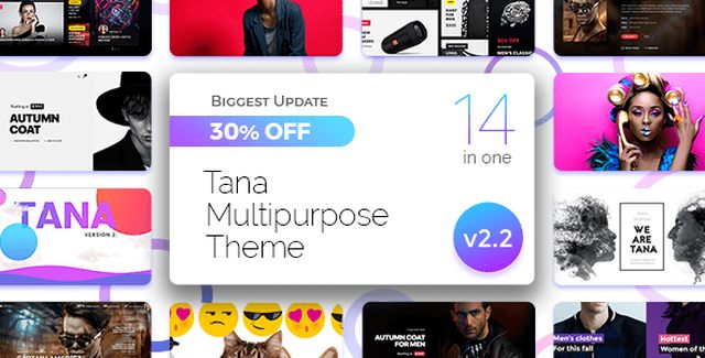 Tana Multipurpose WordPress magazine theme dashboard showing Elementor PRO editor with newspaper demo layout