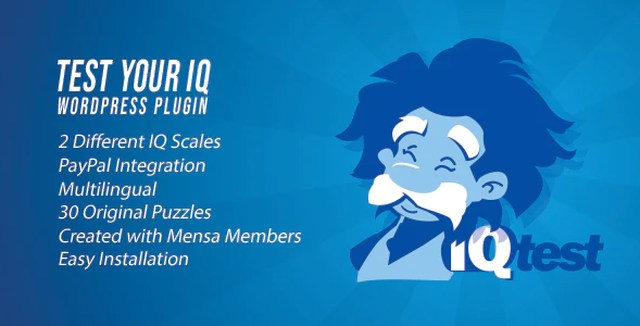 Test Your IQ WordPress Plugin interface showing quiz results