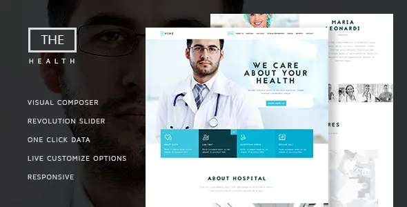 The Hospital WordPress theme for agencies showcasing a modern, responsive website design