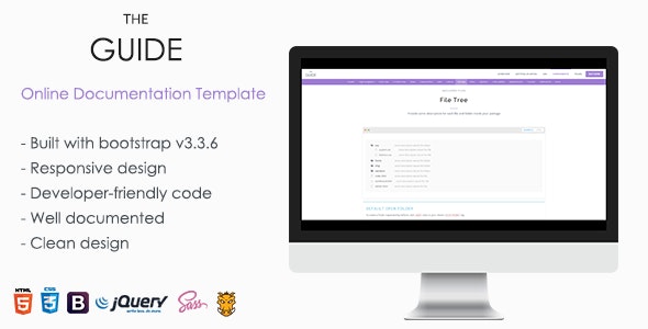 TheGuide WordPress documentation theme screenshot showing API and software manual layout