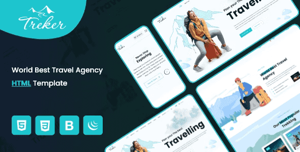 Treker travel agency HTML template homepage preview