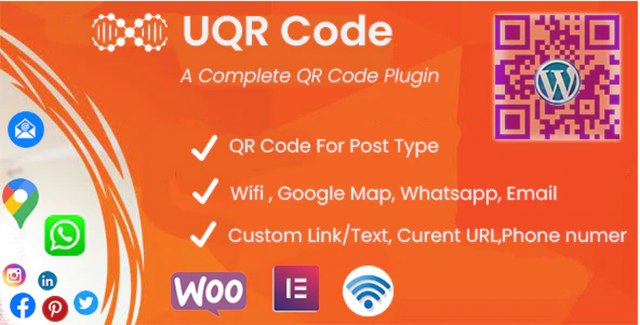 U QR Code Generator WordPress plugin displaying custom QR codes for Elementor and WooCommerce