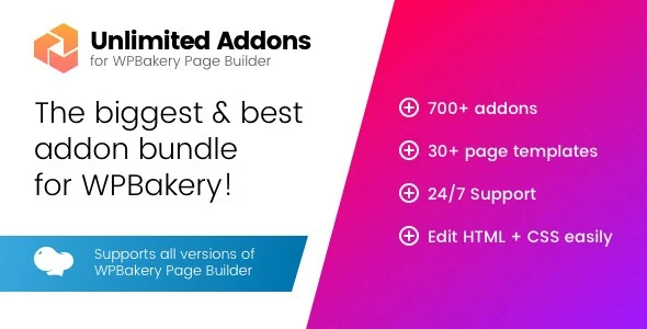 Unlimited Addons For WPBakery Page Builder Plugin interface showing various web design elements and templates