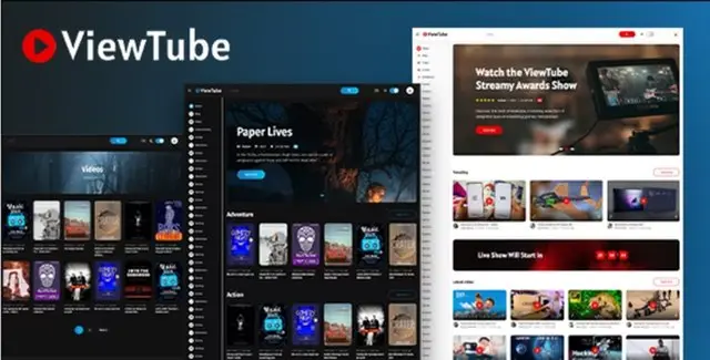 ViewTube video streaming WordPress theme homepage layout