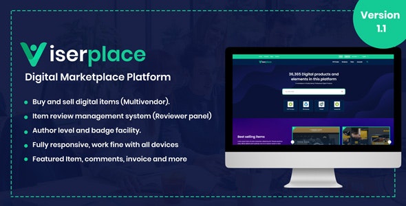 ViserPlace digital marketplace platform PHP script admin dashboard