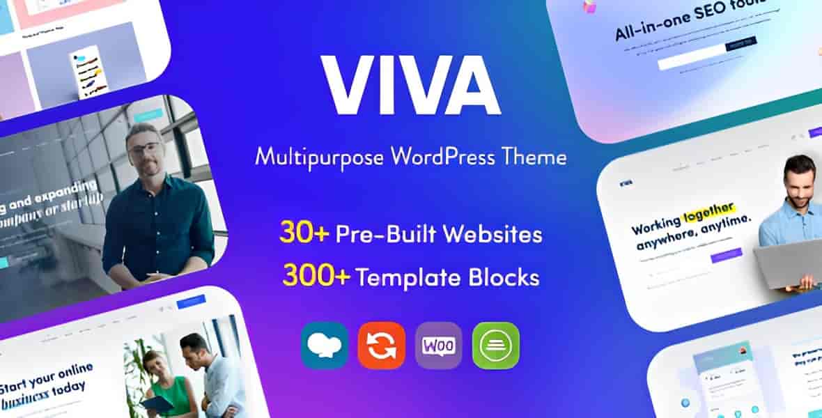 Viva multi-purpose WordPress theme homepage preview showing corporate website design