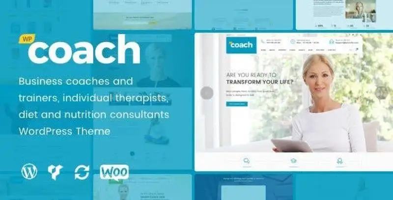 WP Coach WordPress theme preview for life and business coaching websites
