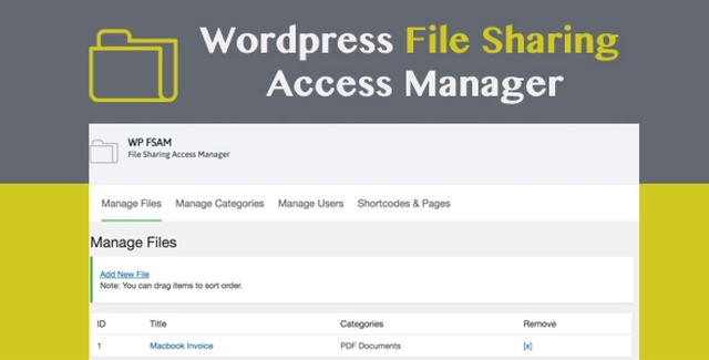 WP FSAM WordPress file sharing access manager plugin dashboard