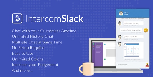 WP Intercom WordPress Slack chat plugin interface showing customer support integration