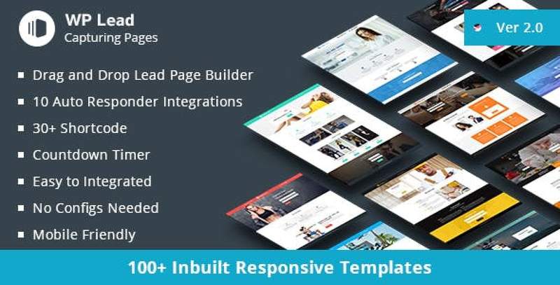 WP Lead Capture Plugin WordPress landing page builder dashboard with drag-and-drop editor and opt-in form templates