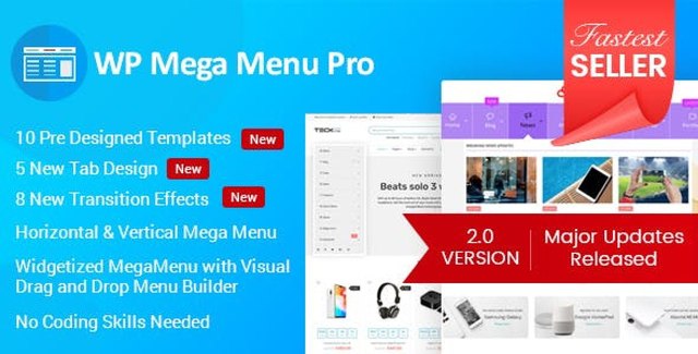 WP Mega Menu Pro responsive navigation plugin interface