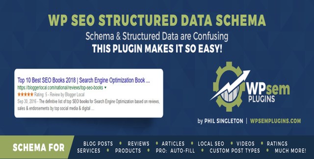 WordPress schema plugin interface showing JSON-LD structured data configuration for multiple schema types