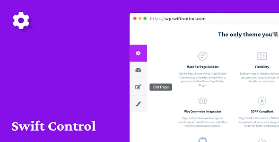 WP Swift Control PRO WordPress admin bar replacement plugin dashboard interface