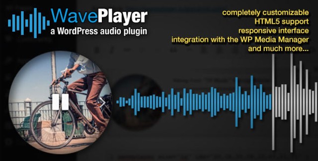 WavePlayer WordPress audio player plugin with waveform visualization and playlist display