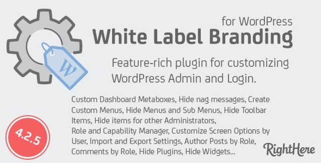 WordPress admin dashboard customized with white label branding plugin
