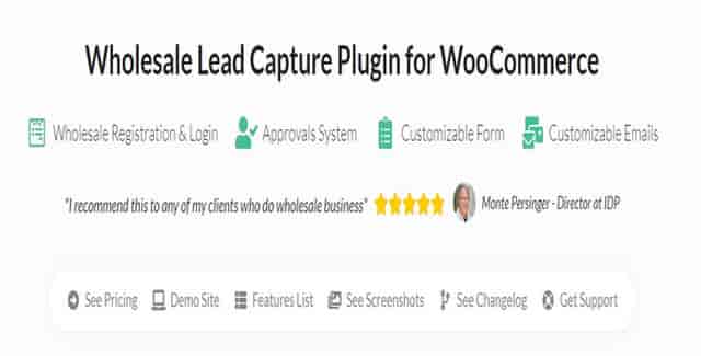 Wholesale lead capture plugin for WooCommerce WordPress