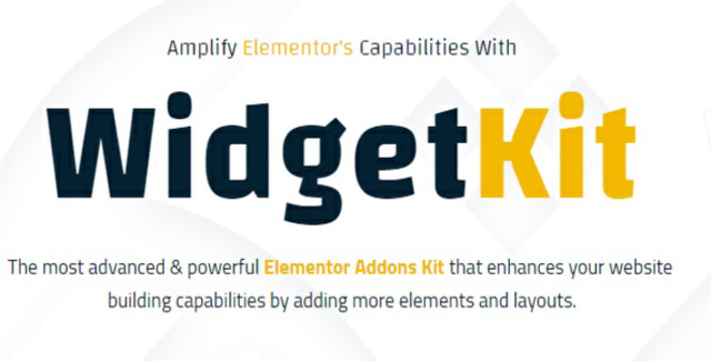 WidgetKit Pro Elementor add-on kit interface showing pro widgets and layouts